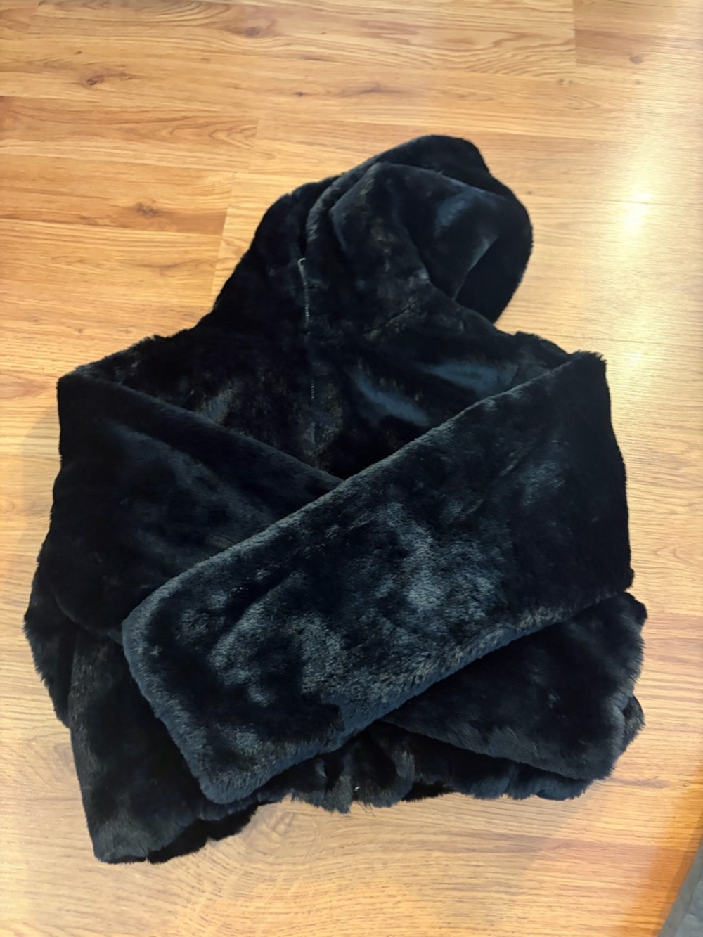 Zara Black Faux Fur Hooded Puffer Jacket